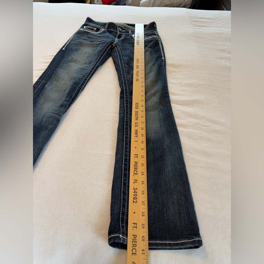 Daytrip Leo 26R Dark Wash Bootcut Jeans Western Cowgirl Y2K Flap Pocket Stretch - Picture 11 of 13